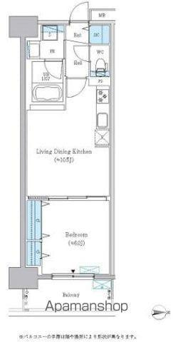 グランセジュール大国町(1LDK/2階)の間取り写真