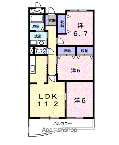 コンフォート・スクエア(3LDK/3階)の間取り写真
