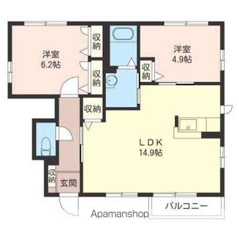 メゾンティアレⅡ(2LDK/1階)の間取り写真