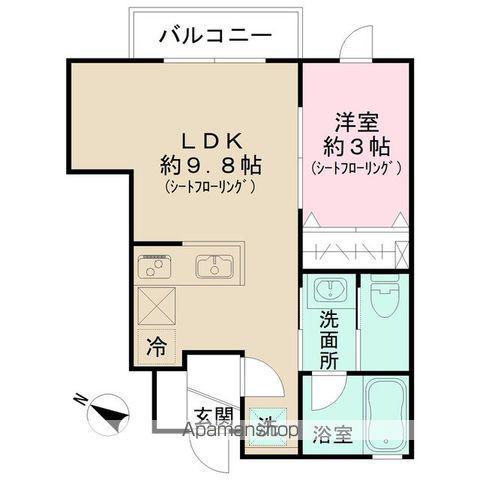 ローダンセ田園調布(1LDK/1階)の間取り写真
