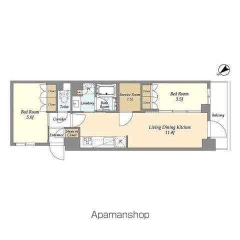 グランカーサ瑞江(2SLDK/3階)の間取り写真