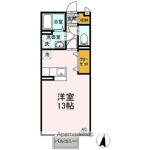 ソレイユ引野(ワンルーム/2階)の間取り写真