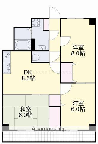 はなはうす門田本町(3DK/2階)の間取り写真