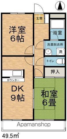 ウエストサイドレジデンスYAMASHICHI(2DK/3階)の間取り写真