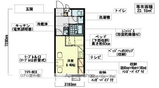 レオパレスアタンドル(1K/2階)の間取り写真