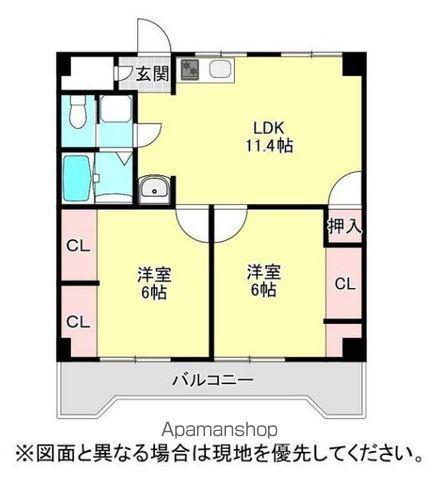 アーバンコート庄内Ⅱ(2LDK/1階)の間取り写真