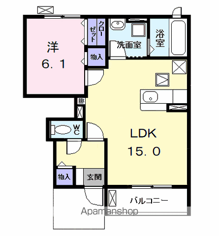 LE REVE(1LDK/1階)の間取り写真