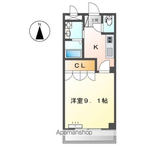 グランディールU(1K/2階)の間取り写真