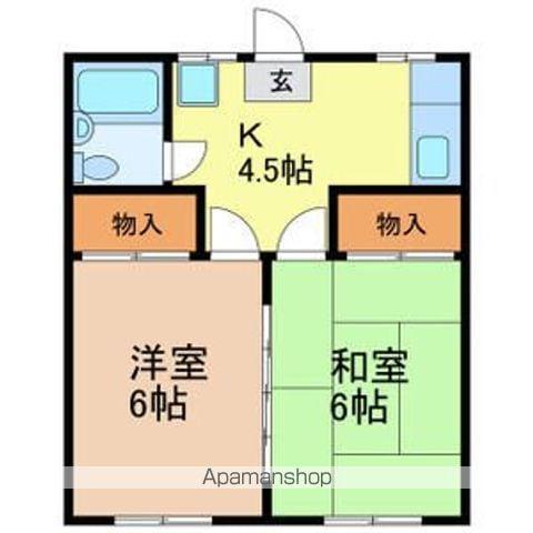 荻須マンション(2K/2階)の間取り写真