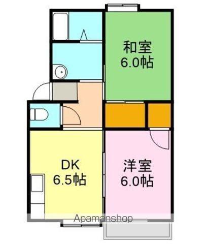 シャトレF 1(2DK/1階)の間取り写真