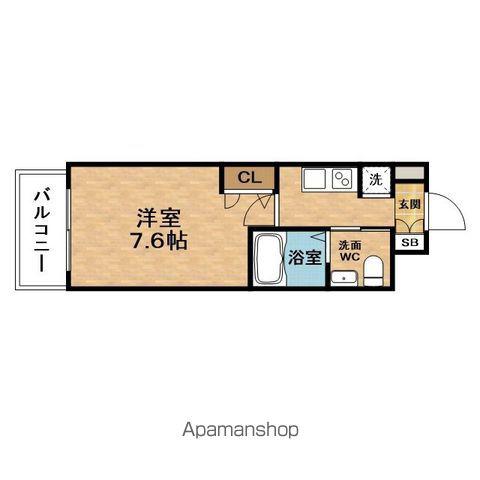 PRIMALOSAKATEMMANGU(1K/4階)の間取り写真