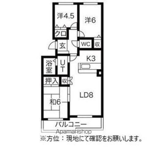 RIVERSIDE中の島(3LDK/5階)の間取り写真