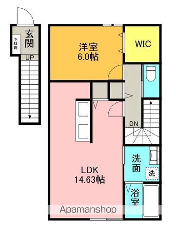 ル・プランタン A(1LDK/2階)の間取り写真