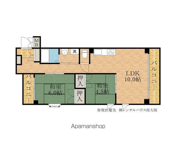 ウェルフェアー光明(2LDK/3階)の間取り写真