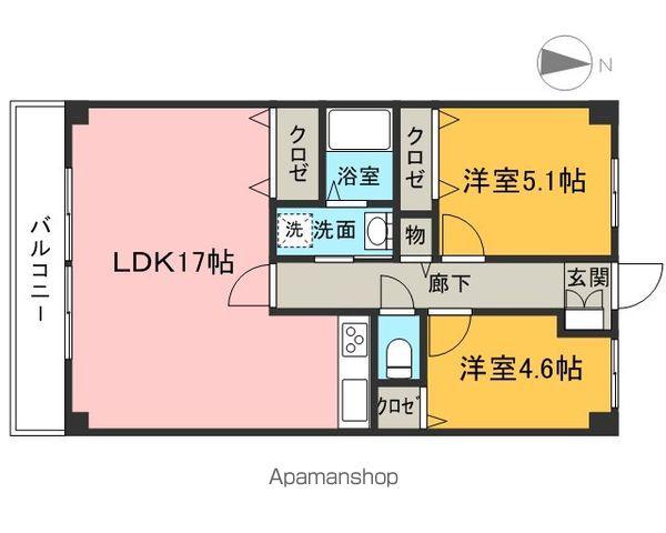 チェリーコート入間(2LDK/3階)の間取り写真