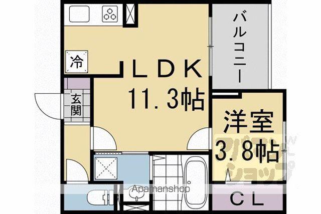 D-ROOM葛野大路御池(1LDK/3階)の間取り写真