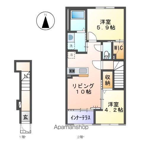 CASA ESTE唐津Ⅰ(2LDK/2階)の間取り写真