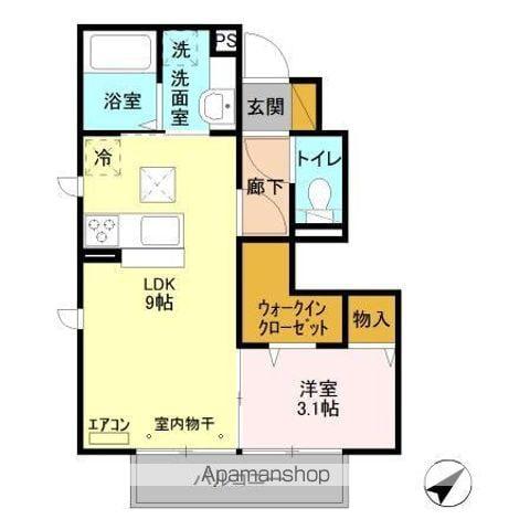 東武鉄道野田線 流山おおたかの森駅 徒歩6分 2階建 築11年(1LDK/1階)の間取り写真