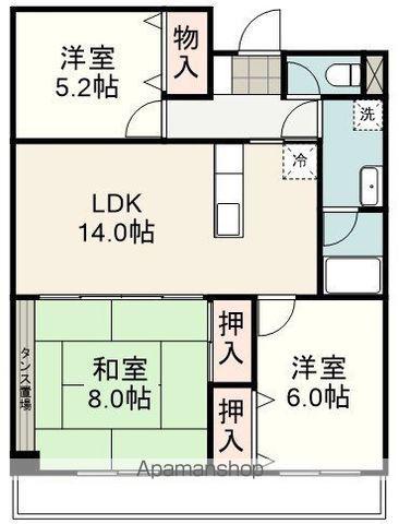 グランシャリオ(3LDK/4階)の間取り写真