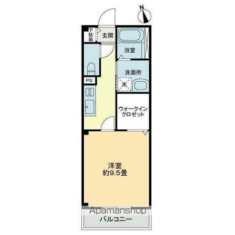 エレガンテ 瓦町(1K/1階)の間取り写真