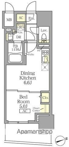 テラス北千住(1DK/5階)の間取り写真