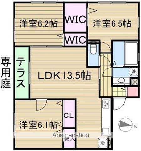 グレイス若草(3LDK/1階)の間取り写真