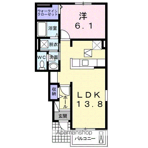リズィエールⅡ(1LDK/1階)の間取り写真