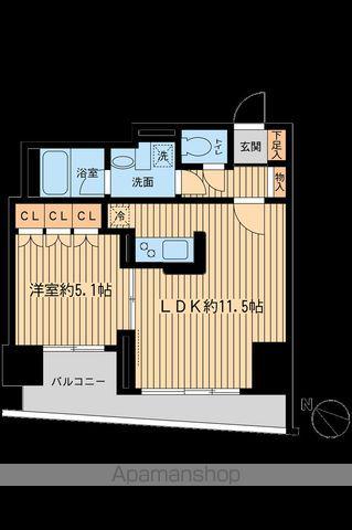 日本橋ファーストレジデンス(1LDK/6階)の間取り写真