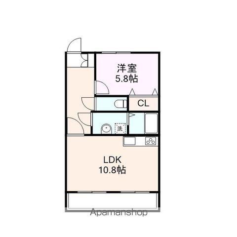 ローズブリック弐番館(1LDK/4階)の間取り写真
