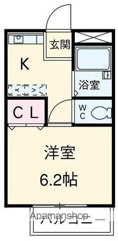 千葉ハイツⅡ(1K/2階)の間取り写真