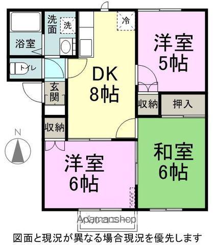 カンパーニュ寿(3DK/1階)の間取り写真