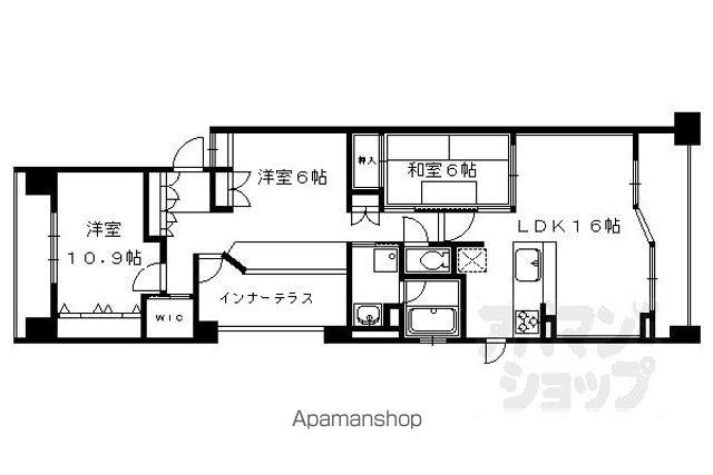 グランクール河原町二条(3LDK/11階)の間取り写真