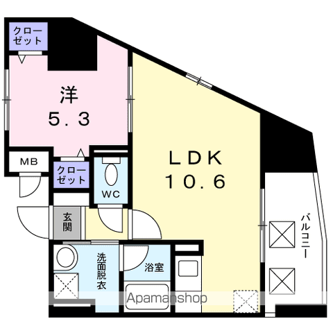 グランドルチェ白山(1LDK/6階)の間取り写真