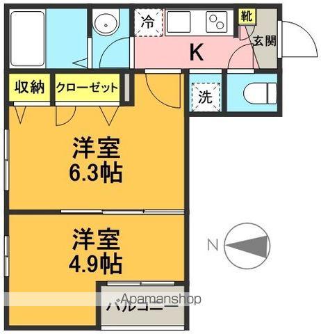 フェルーオ(2K/2階)の間取り写真