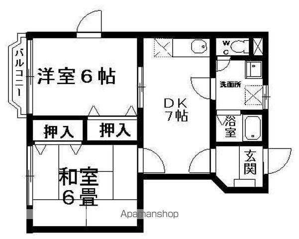 プランドールA(2DK/1階)の間取り写真