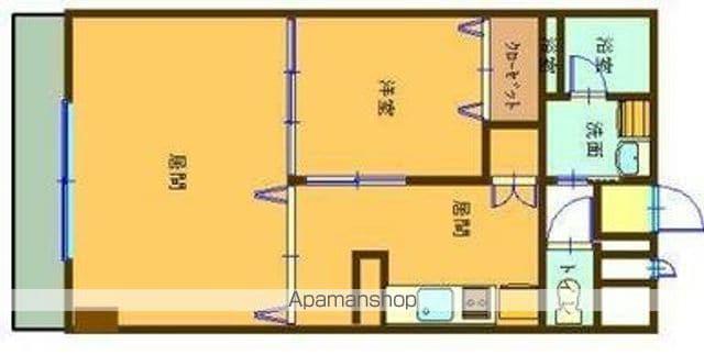 エクセラントメゾン与次郎Ⅱ(1LDK/10階)の間取り写真
