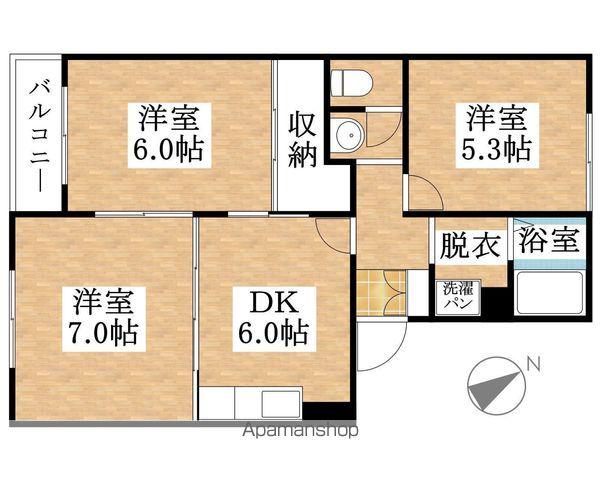 サンハイツ今枝(3DK/3階)の間取り写真