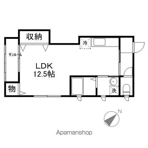 エマーユ大西(ワンルーム/2階)の間取り写真