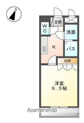 グランチェスタⅠ(1K/1階)の間取り写真