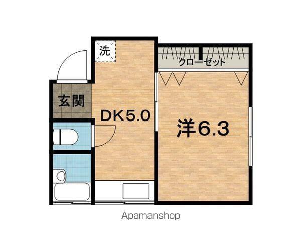 田代マンション(1DK/3階)の間取り写真