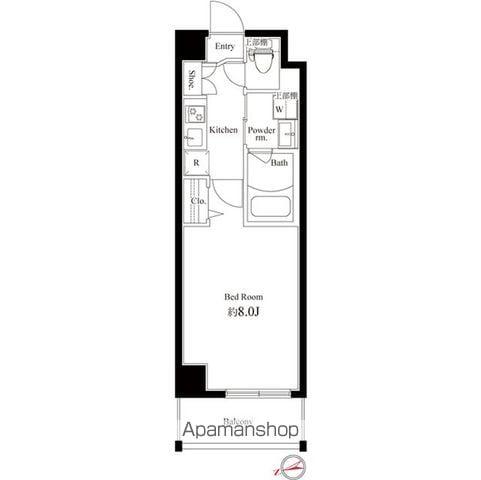 ハーモニーレジデンス新宿御苑THEイースト(1K/1階)の間取り写真