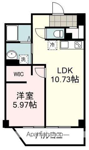 静岡泉町エンブルコート(1LDK/9階)の間取り写真