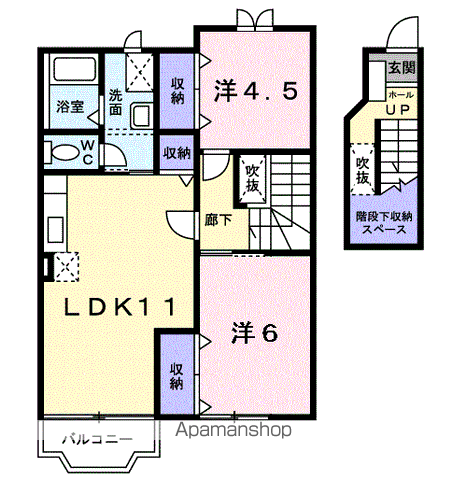 レストフル(2LDK/2階)の間取り写真
