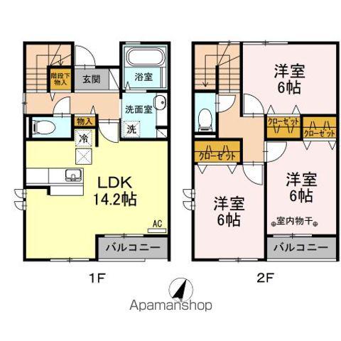 グランコートIII(3LDK/2階)の間取り写真