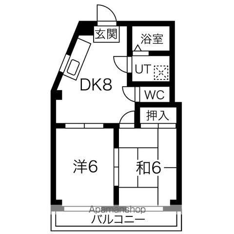 ピュア10(2DK/2階)の間取り写真