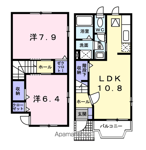 サン・ガーデン(2LDK/1階)の間取り写真