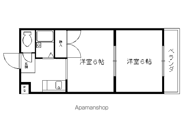 サンチェリー高田I(2K/3階)の間取り写真