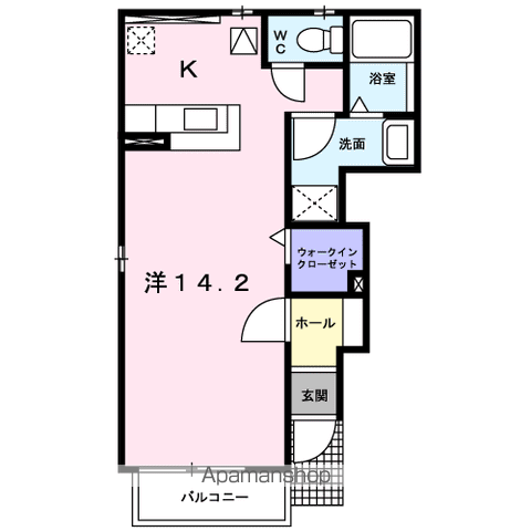 サンリットA(1K/1階)の間取り写真