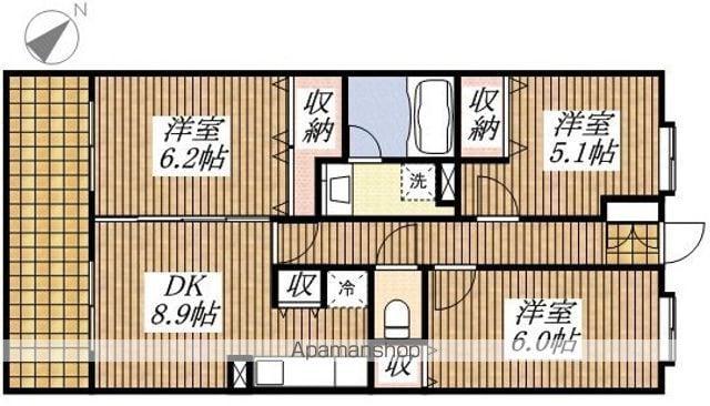 ルシード(3DK/3階)の間取り写真
