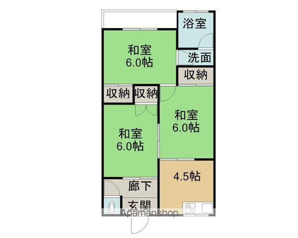 T様北ハイツ(3DK/2階)の間取り写真